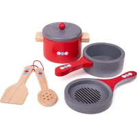 Bigjigs Toys Drevený set riadu s bodkami