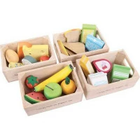 Bigjigs Toys set zdravých potravín v štyroch krabičkách 2