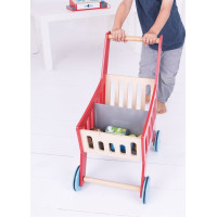 Bigjigs Toys Drevený nákupný vozík Supermarket