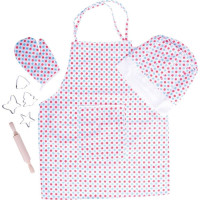 Bigjigs Toys Kuchársky set so zásterou s bodkami