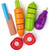 Bigjigs Toys Drevená krájacia zelenina s čiapkou