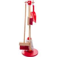 Bigjigs Toys upratovací hrací set červený