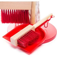Bigjigs Toys upratovací hrací set červený