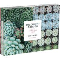 Galison Obojstranné puzzle Sukulenty 500 dielikov