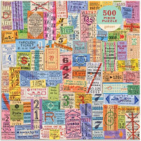 Galison Puzzle Cestovné lístky vintage 500 dielikov