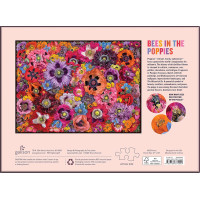 Galison Puzzle Včely medzi kvetmi maku 1000 dielikov