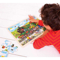 Bigjigs Toys Drevené puzzle vlak 24 dielikov