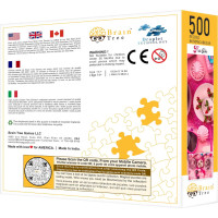 Brain Tree Puzzle Ružovo prestreté 500 dielikov