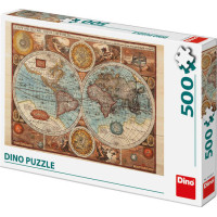 Dino Puzzle Mapa sveta z roku 1626 - 500 dielikov