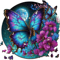 EscapeWelt Drevené luminiscenčné puzzle Motýľ 500 dielikov