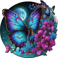 EscapeWelt Drevené luminiscenčné puzzle Motýľ 500 dielikov