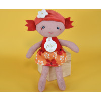 Doudou Jolijou Bábika Lola 16 cm červená