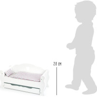 small foot Drevená postieľka pre bábiku biela