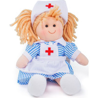 Bigjigs Toys Látková bábika zdravotná sestrička Nancy 28 cm