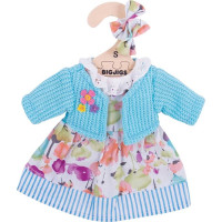 Bigjigs Toys Tyrkysové šaty so svetrom pre bábiku 28 cm