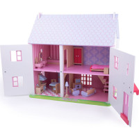 Bigjigs Toys Ružový domček pre bábiky