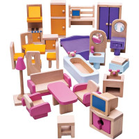 Bigjigs Toys Drevený nábytok do domčeka pre bábiky