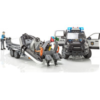 Bruder RAM Policajné auto s člnom as dvoma figúrkami