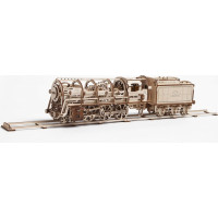 Ugears 3D drevené mechanické puzzle Parná lokomotíva 4-6-0 s tendrem