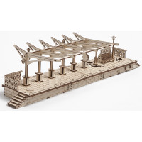 Ugears 3D drevené mechanické puzzle Železničné nástupište