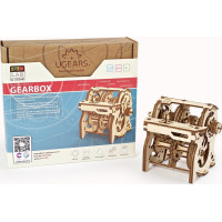 Ugears 3D drevené mechanické puzzle STEM výuková prevodovka