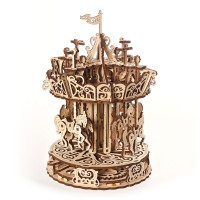 Ugears 3D drevené mechanické puzzle Kolotoč