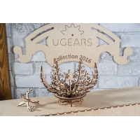 Ugears 3D drevené mechanické puzzle Kvetina