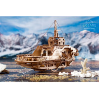 Ugears 3D drevené mechanické puzzle Remorkér