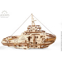Ugears 3D drevené mechanické puzzle Remorkér