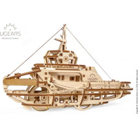 Ugears 3D drevené mechanické puzzle Remorkér