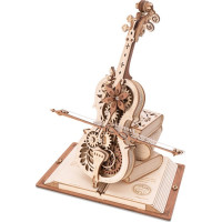 RoboTime 3D drevené mechanické puzzle Čarovné violončelo (elektrický pohon)