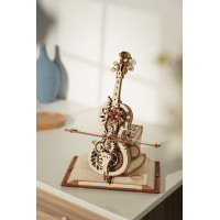 RoboTime 3D drevené mechanické puzzle Čarovné violončelo (elektrický pohon)