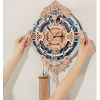 RoboTime 3D drevené mechanické puzzle Nástenné hodiny