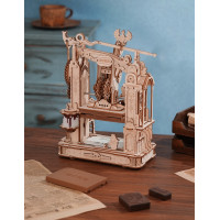 RoboTime 3D drevené mechanické puzzle Tlačiarenský lis