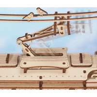RoboTime 3D drevené mechanické puzzle Električka