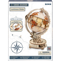 RoboTime 3D drevené mechanické puzzle Svietiaci glóbus