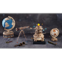 RoboTime 3D drevené mechanické puzzle Svietiaci glóbus