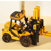 RoboTime drevené 3D puzzle Vysokozdvižný vozík