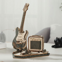 RoboTime drevené 3D puzzle Elektrická gitara