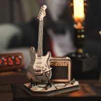 RoboTime drevené 3D puzzle Elektrická gitara