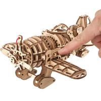 Ugears 3D drevené mechanické puzzle Lietadlo Mad Hornet
