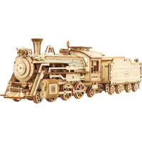 RoboTime drevené 3D puzzle Parná lokomotíva