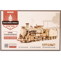 RoboTime drevené 3D puzzle Parná lokomotíva