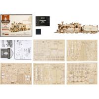 RoboTime drevené 3D puzzle Parná lokomotíva