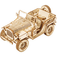 RoboTime drevené 3D puzzle Vojenský džíp