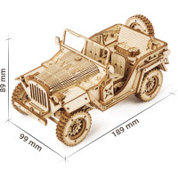 RoboTime drevené 3D puzzle Vojenský džíp
