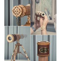 RoboTime 3D drevené mechanické puzzle Pirátsky ďalekohľad