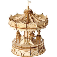 RoboTime drevené 3D puzzle Veselý kolotoč