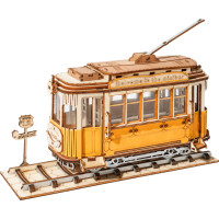 RoboTime drevené 3D puzzle Historická električka