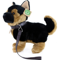 Plyšový pes nemecký ovčiak s vodítkom stojaci 23 cm ECO-FRIENDLY